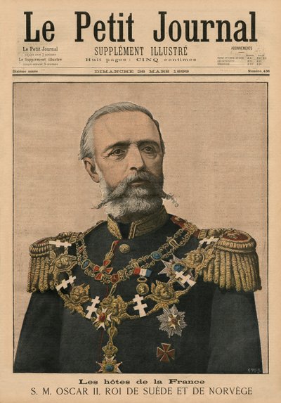 French Hosts: His Majesty Oscar II, King of Sweden and Norway, Front Cover Illustration of 